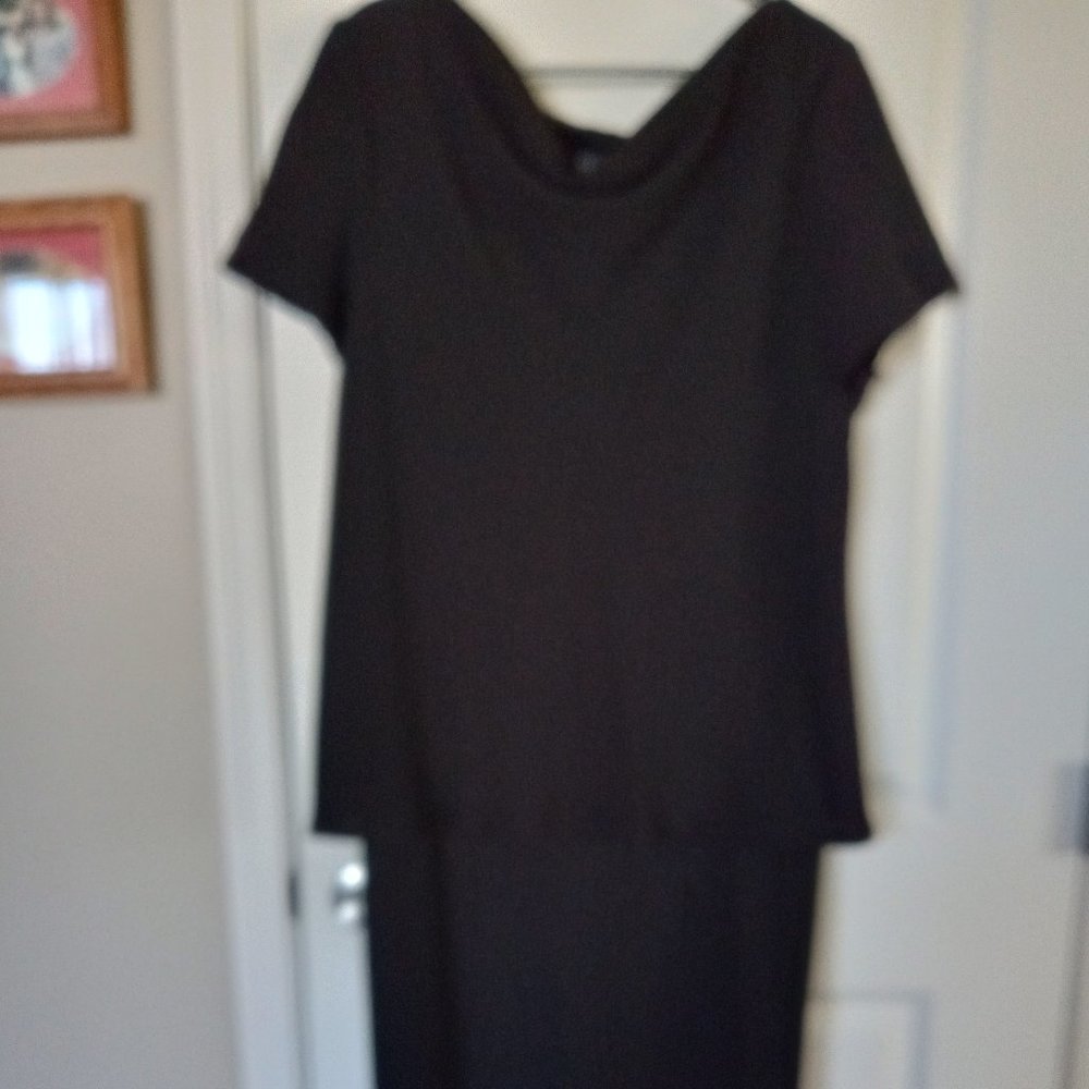 Black long cowlneck dress